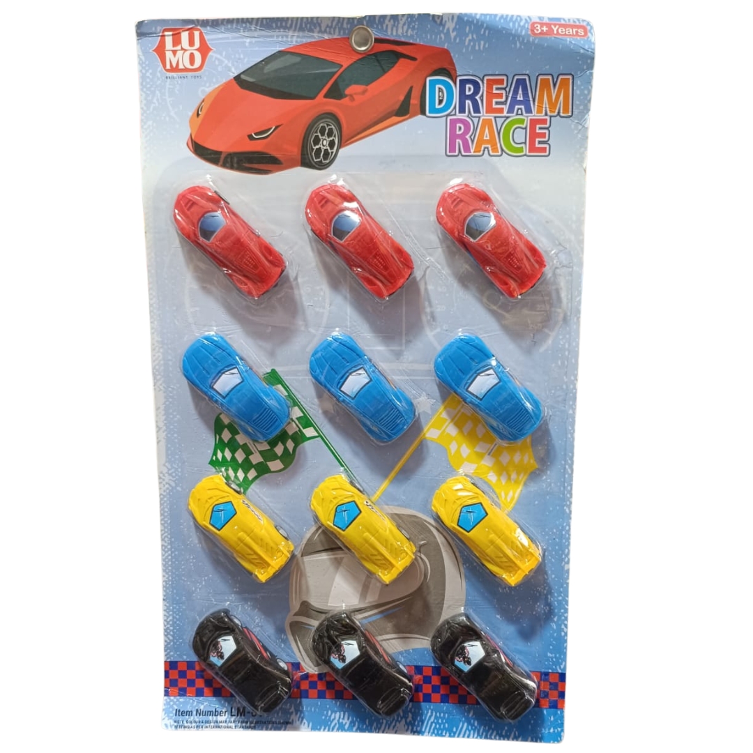 3184214 12 Piece Mini Racing Car Set Colourful Pull-Back Die-Cast Cars - Image 1