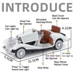 Mercedes-Benz Classic 500K Diecast Metal Vintage Retro Pull Back Toy Car Gift for Kids -White - Image 3